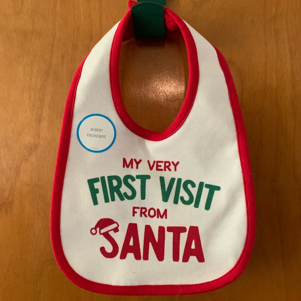 💰5/$25💰New My First Visit from Santa Christmas Baby Bib